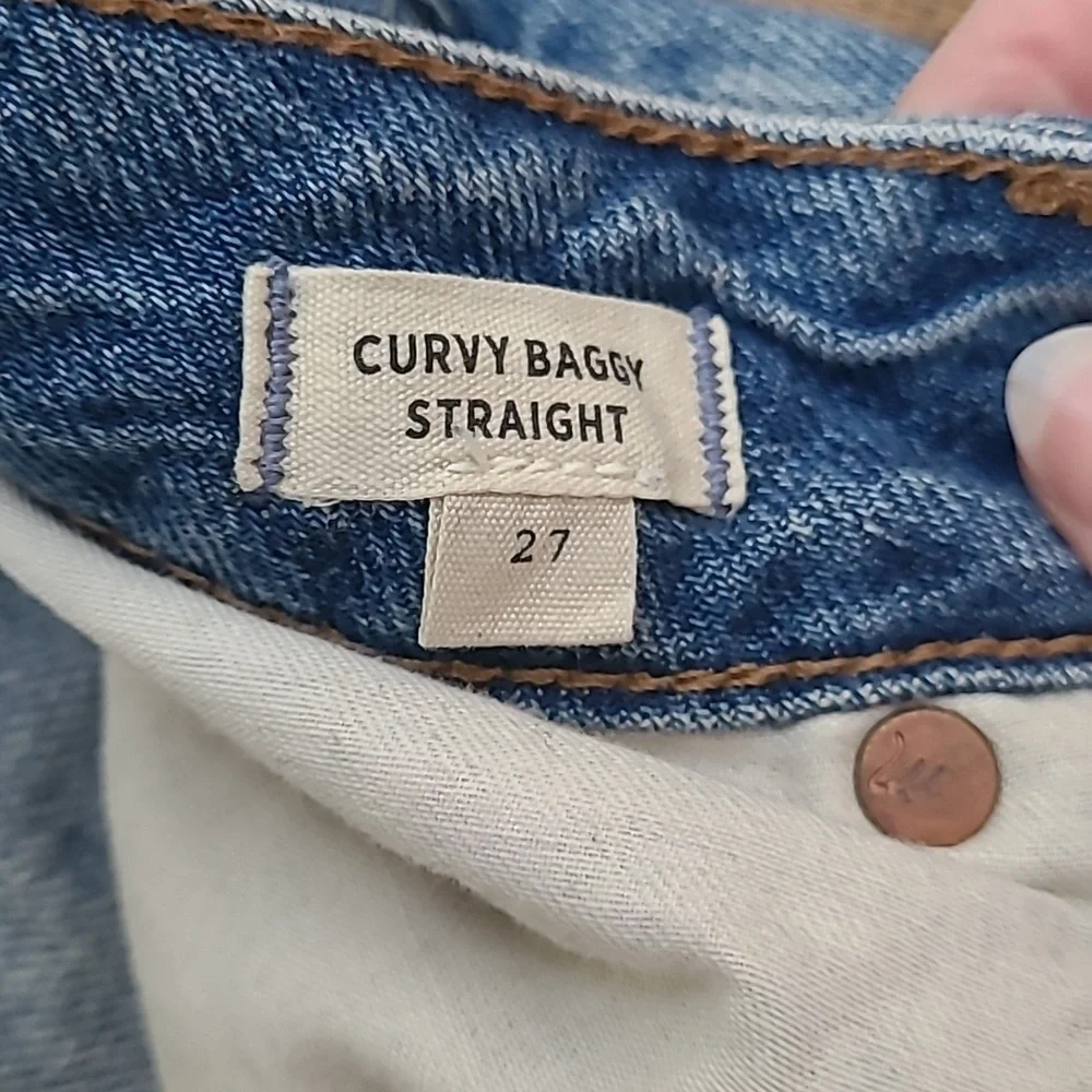 Madewell Curvy Baggy Straight Classic Jeans Size 27 - Picture 3 of 5